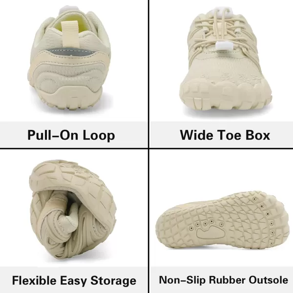LRUN Kids Water Shoes Boys Girls Barefoot Water Hiking Shoes Indoor Outdoor Quick Dry Athletic Sneaker ShoesBeige