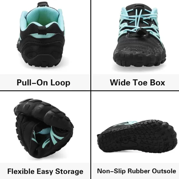 LRUN Kids Water Shoes Boys Girls Barefoot Water Hiking Shoes Indoor Outdoor Quick Dry Athletic Sneaker ShoesBlack Blue