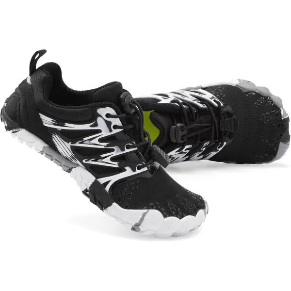 LRUN Kids Water Shoes Boys Girls Barefoot Water Hiking Shoes Indoor Outdoor Quick Dry Athletic Sneaker ShoesBlack White