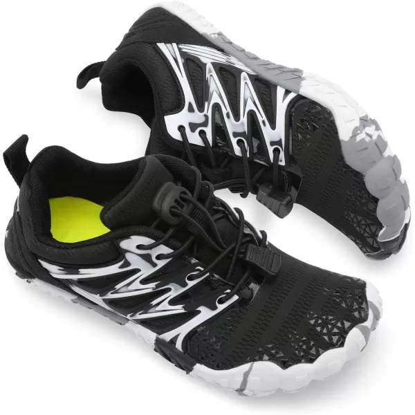 LRUN Kids Water Shoes Boys Girls Barefoot Water Hiking Shoes Indoor Outdoor Quick Dry Athletic Sneaker ShoesBlack White