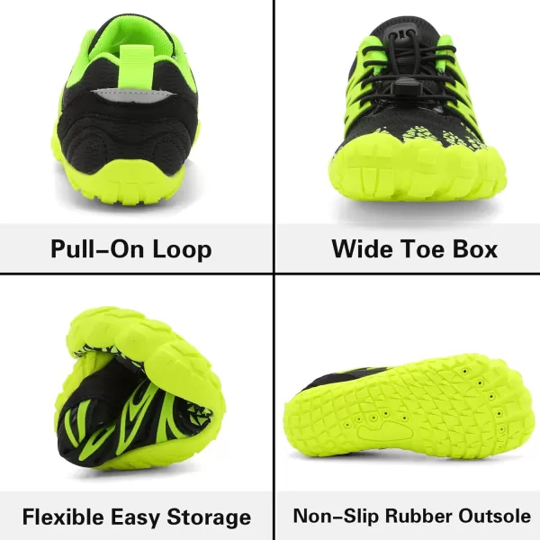 LRUN Kids Water Shoes Boys Girls Barefoot Water Hiking Shoes Indoor Outdoor Quick Dry Athletic Sneaker ShoesBlackGreen