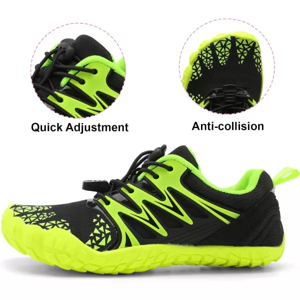 LRUN Kids Water Shoes Boys Girls Barefoot Water Hiking Shoes Indoor Outdoor Quick Dry Athletic Sneaker ShoesBlackGreen