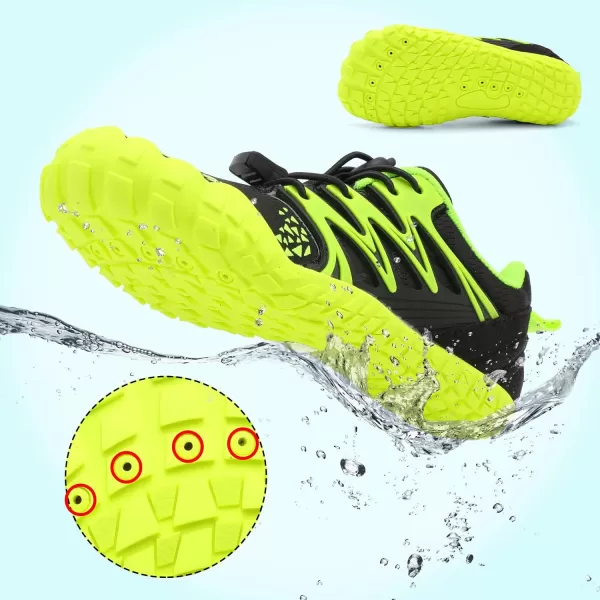 LRUN Kids Water Shoes Boys Girls Barefoot Water Hiking Shoes Indoor Outdoor Quick Dry Athletic Sneaker ShoesBlackGreen
