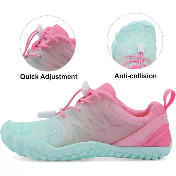 LRUN Kids Water Shoes Boys Girls Barefoot Water Hiking Shoes Indoor Outdoor Quick Dry Athletic Sneaker ShoesBlue Pink