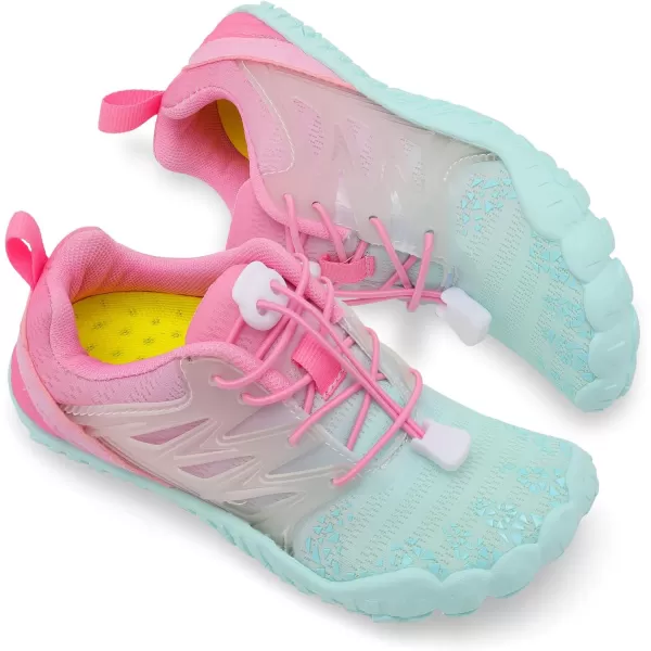 LRUN Kids Water Shoes Boys Girls Barefoot Water Hiking Shoes Indoor Outdoor Quick Dry Athletic Sneaker ShoesBlue Pink