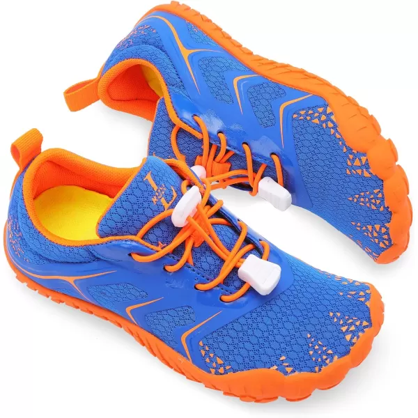 LRUN Kids Water Shoes Boys Girls Barefoot Water Hiking Shoes Indoor Outdoor Quick Dry Athletic Sneaker ShoesBnavy Orange