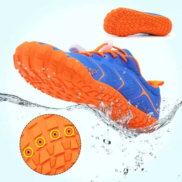 LRUN Kids Water Shoes Boys Girls Barefoot Water Hiking Shoes Indoor Outdoor Quick Dry Athletic Sneaker ShoesBnavy Orange