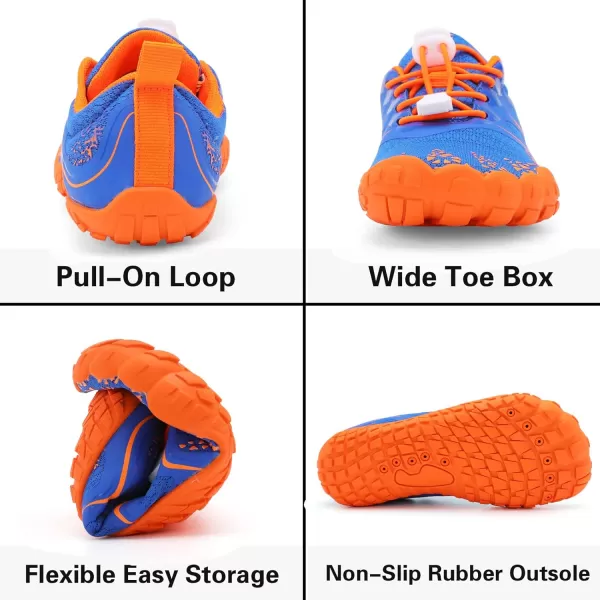 LRUN Kids Water Shoes Boys Girls Barefoot Water Hiking Shoes Indoor Outdoor Quick Dry Athletic Sneaker ShoesBnavy Orange