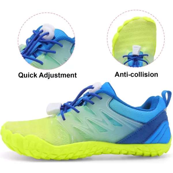 LRUN Kids Water Shoes Boys Girls Barefoot Water Hiking Shoes Indoor Outdoor Quick Dry Athletic Sneaker ShoesByellow Navy