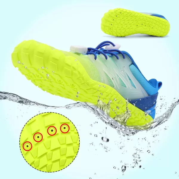 LRUN Kids Water Shoes Boys Girls Barefoot Water Hiking Shoes Indoor Outdoor Quick Dry Athletic Sneaker ShoesByellow Navy