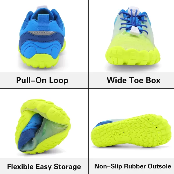 LRUN Kids Water Shoes Boys Girls Barefoot Water Hiking Shoes Indoor Outdoor Quick Dry Athletic Sneaker ShoesByellow Navy