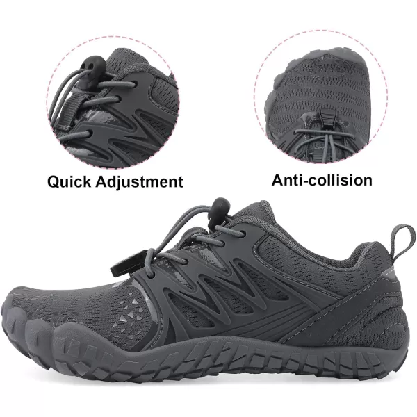 LRUN Kids Water Shoes Boys Girls Barefoot Water Hiking Shoes Indoor Outdoor Quick Dry Athletic Sneaker ShoesDark Grey