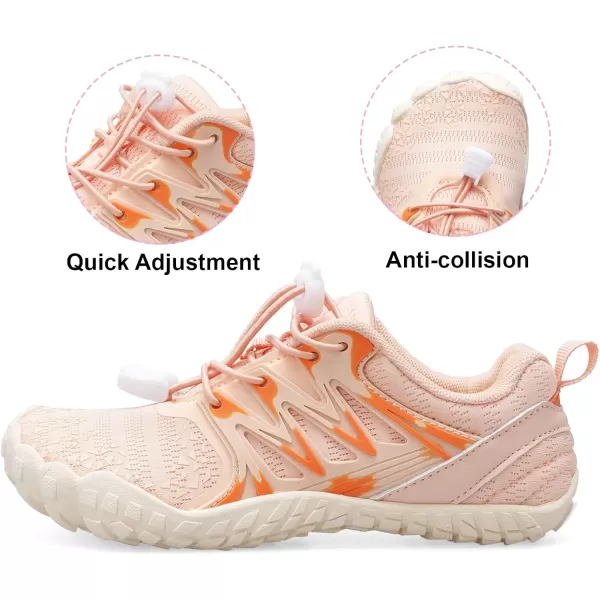 LRUN Kids Water Shoes Boys Girls Barefoot Water Hiking Shoes Indoor Outdoor Quick Dry Athletic Sneaker ShoesLotus Pink