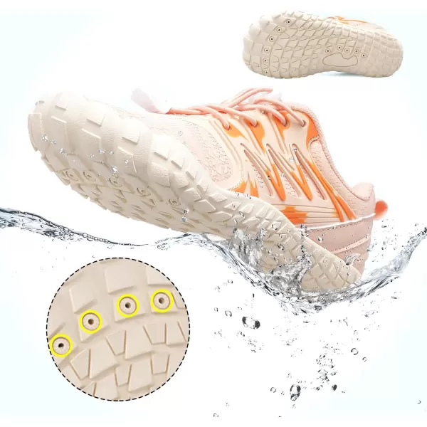 LRUN Kids Water Shoes Boys Girls Barefoot Water Hiking Shoes Indoor Outdoor Quick Dry Athletic Sneaker ShoesLotus Pink