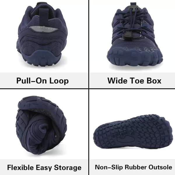 LRUN Kids Water Shoes Boys Girls Barefoot Water Hiking Shoes Indoor Outdoor Quick Dry Athletic Sneaker ShoesNavy