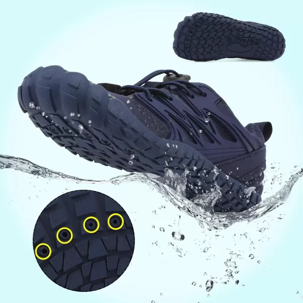 LRUN Kids Water Shoes Boys Girls Barefoot Water Hiking Shoes Indoor Outdoor Quick Dry Athletic Sneaker ShoesNavy