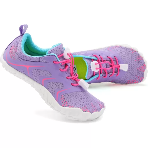 LRUN Kids Water Shoes Boys Girls Barefoot Water Hiking Shoes Indoor Outdoor Quick Dry Athletic Sneaker ShoesPurple Pink