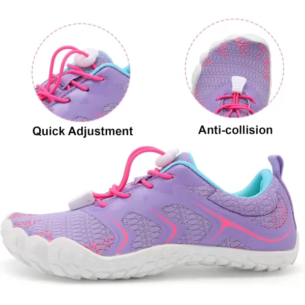 LRUN Kids Water Shoes Boys Girls Barefoot Water Hiking Shoes Indoor Outdoor Quick Dry Athletic Sneaker ShoesPurple Pink