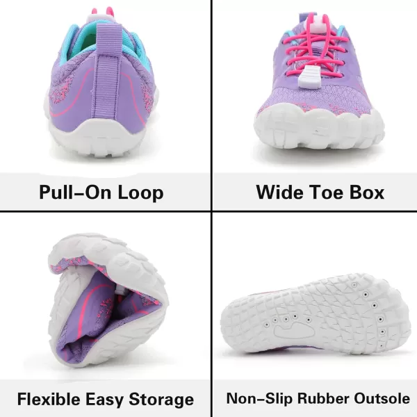 LRUN Kids Water Shoes Boys Girls Barefoot Water Hiking Shoes Indoor Outdoor Quick Dry Athletic Sneaker ShoesPurple Pink