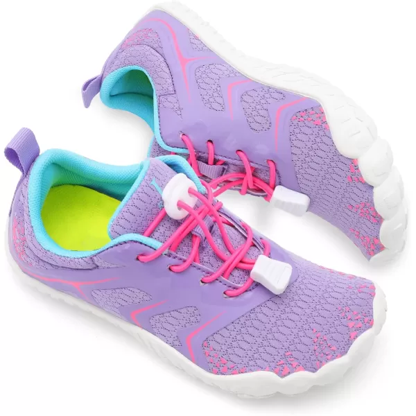 LRUN Kids Water Shoes Boys Girls Barefoot Water Hiking Shoes Indoor Outdoor Quick Dry Athletic Sneaker ShoesPurple Pink