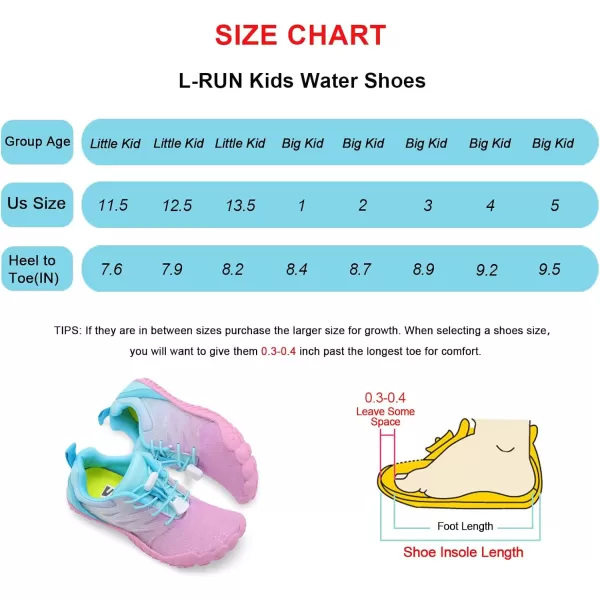 LRUN Kids Water Shoes Boys Girls Barefoot Water Hiking Shoes Indoor Outdoor Quick Dry Athletic Sneaker ShoesWhite
