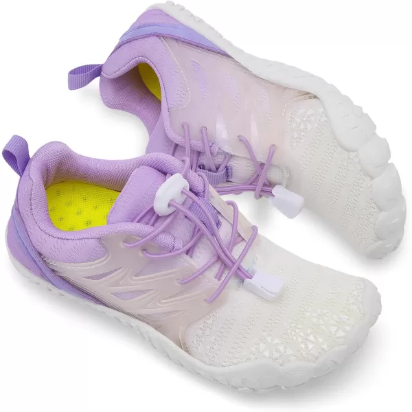 LRUN Kids Water Shoes Boys Girls Barefoot Water Hiking Shoes Indoor Outdoor Quick Dry Athletic Sneaker ShoesWhite Purple