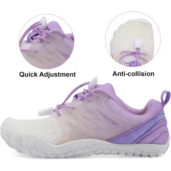 LRUN Kids Water Shoes Boys Girls Barefoot Water Hiking Shoes Indoor Outdoor Quick Dry Athletic Sneaker ShoesWhite Purple