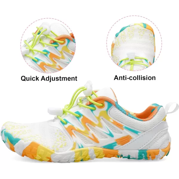LRUN Kids Water Shoes Boys Girls Barefoot Water Hiking Shoes Indoor Outdoor Quick Dry Athletic Sneaker ShoesWhite Yellow