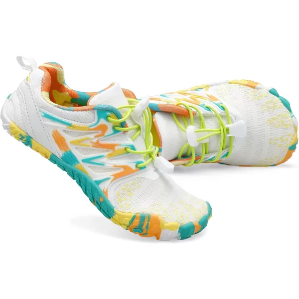 LRUN Kids Water Shoes Boys Girls Barefoot Water Hiking Shoes Indoor Outdoor Quick Dry Athletic Sneaker ShoesWhite Yellow