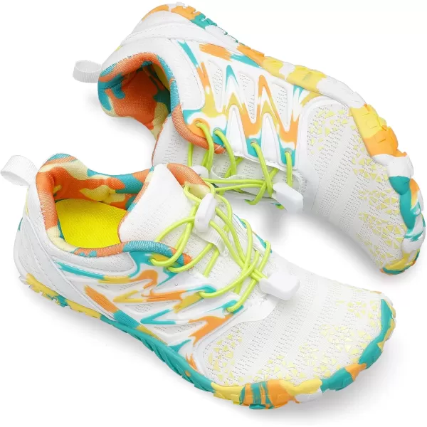 LRUN Kids Water Shoes Boys Girls Barefoot Water Hiking Shoes Indoor Outdoor Quick Dry Athletic Sneaker ShoesWhite Yellow