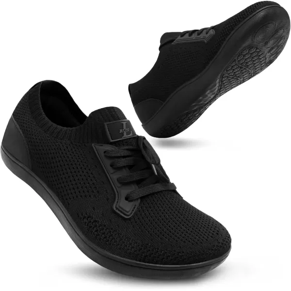 LRUN Mens Walking Shoes Wide Toe Barefoot Shoes Minimalist Mens Casual Dress Shoes Breathable Zero Drop Fashion SneakersBlack