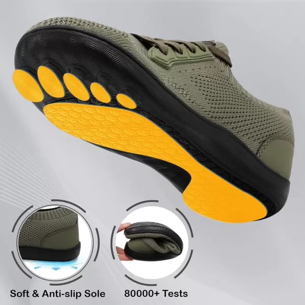 LRUN Mens Walking Shoes Wide Toe Barefoot Shoes Minimalist Mens Casual Dress Shoes Breathable Zero Drop Fashion SneakersGreen