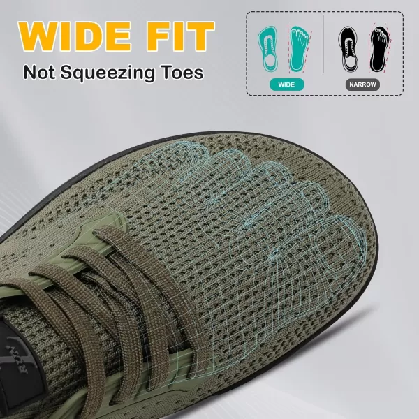 LRUN Mens Walking Shoes Wide Toe Barefoot Shoes Minimalist Mens Casual Dress Shoes Breathable Zero Drop Fashion SneakersGreen
