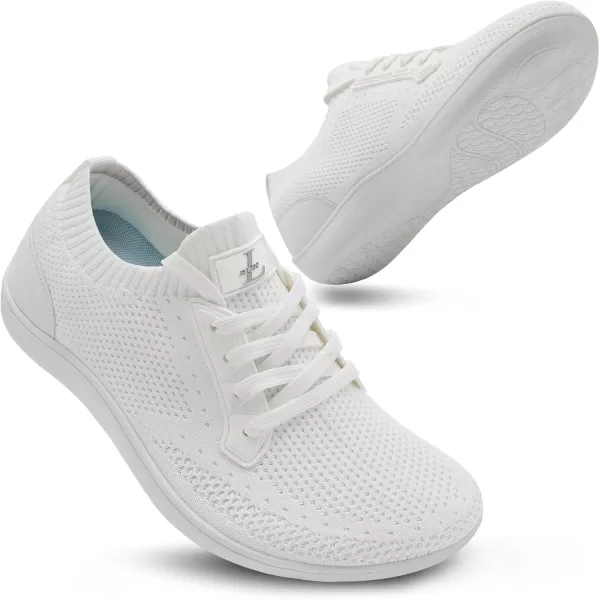 LRUN Mens Walking Shoes Wide Toe Barefoot Shoes Minimalist Mens Casual Dress Shoes Breathable Zero Drop Fashion SneakersWhite