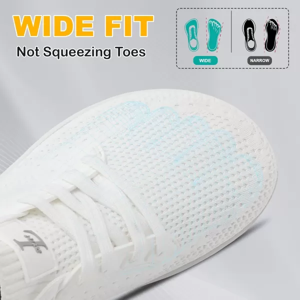 LRUN Mens Walking Shoes Wide Toe Barefoot Shoes Minimalist Mens Casual Dress Shoes Breathable Zero Drop Fashion SneakersWhite