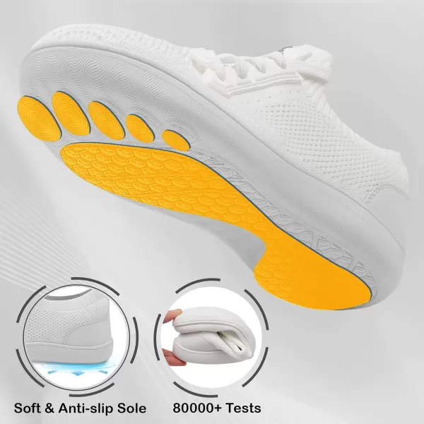 LRUN Mens Walking Shoes Wide Toe Barefoot Shoes Minimalist Mens Casual Dress Shoes Breathable Zero Drop Fashion SneakersWhite