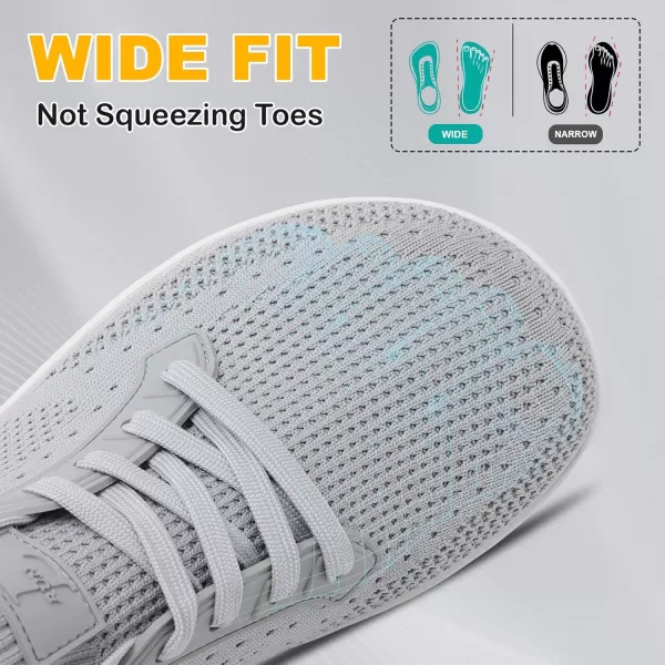 LRUN Mens Walking Sneakers Men Wide Width Shoes  Wide Casual Walking Shoes for Big and Tall Men Zero Drop Grey 105 W US