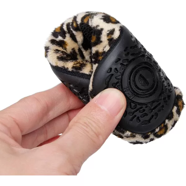 LRUN Toddler Boys Girls House Slippers Indoor Home Shoes Warm Slipper Socks for Kids Baby Soft Winter Warm Walking ShoesAleopard