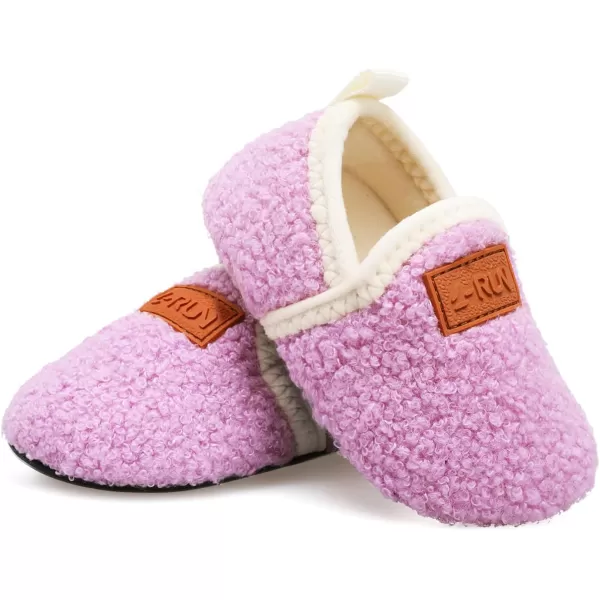 LRUN Toddler Boys Girls House Slippers Indoor Home Shoes Warm Slipper Socks for Kids Baby Soft Winter Warm Walking ShoesApurple