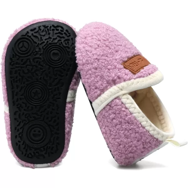 LRUN Toddler Boys Girls House Slippers Indoor Home Shoes Warm Slipper Socks for Kids Baby Soft Winter Warm Walking ShoesApurple
