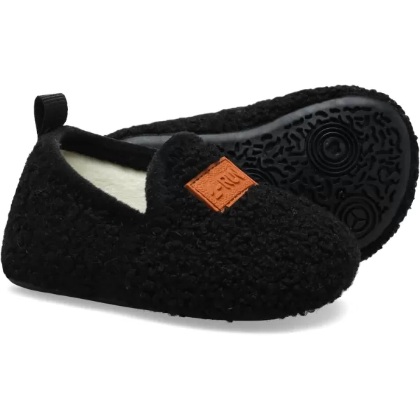 LRUN Toddler Boys Girls House Slippers Indoor Home Shoes Warm Slipper Socks for Kids Baby Soft Winter Warm Walking ShoesBblack