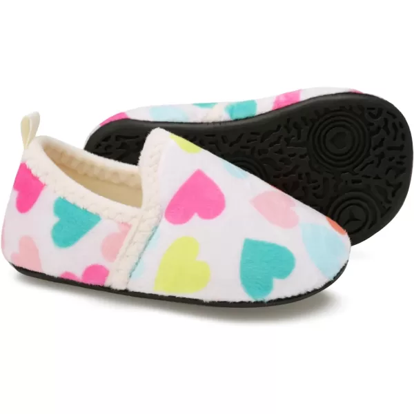 LRUN Toddler Boys Girls House Slippers Indoor Home Shoes Warm Slipper Socks for Kids Baby Soft Winter Warm Walking ShoesBeige Heart