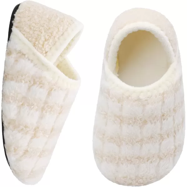 LRUN Toddler Boys Girls House Slippers Indoor Home Shoes Warm Slipper Socks for Kids Baby Soft Winter Warm Walking ShoesBeige Stripe
