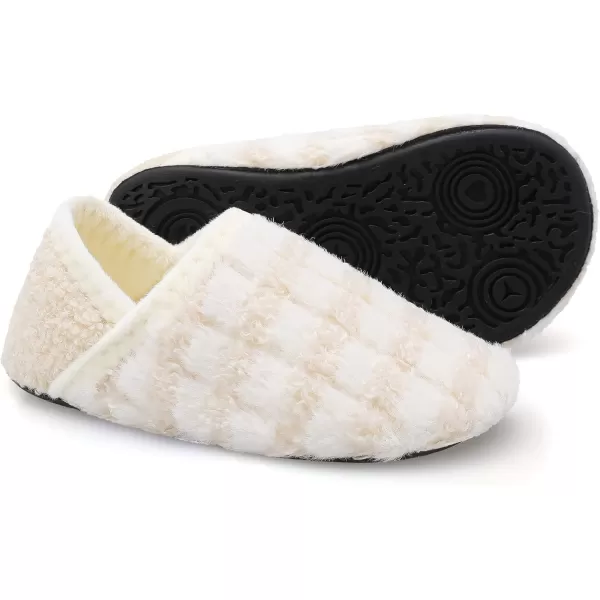 LRUN Toddler Boys Girls House Slippers Indoor Home Shoes Warm Slipper Socks for Kids Baby Soft Winter Warm Walking ShoesBeige Stripe