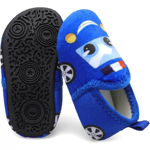 LRUN Toddler Boys Girls House Slippers Indoor Home Shoes Warm Slipper Socks for Kids Baby Soft Winter Warm Walking ShoesBlue Face