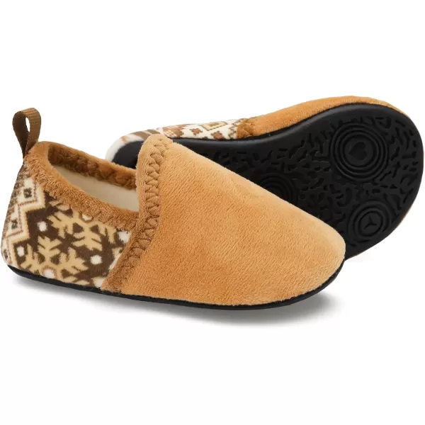 LRUN Toddler Boys Girls House Slippers Indoor Home Shoes Warm Slipper Socks for Kids Baby Soft Winter Warm Walking ShoesBrown Retro