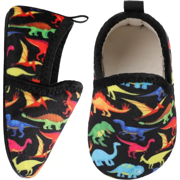 LRUN Toddler Boys Girls House Slippers Indoor Home Shoes Warm Slipper Socks for Kids Baby Soft Winter Warm Walking ShoesColor Dinosaur