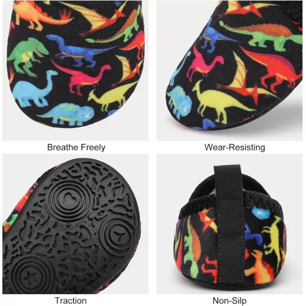 LRUN Toddler Boys Girls House Slippers Indoor Home Shoes Warm Slipper Socks for Kids Baby Soft Winter Warm Walking ShoesColor Dinosaur