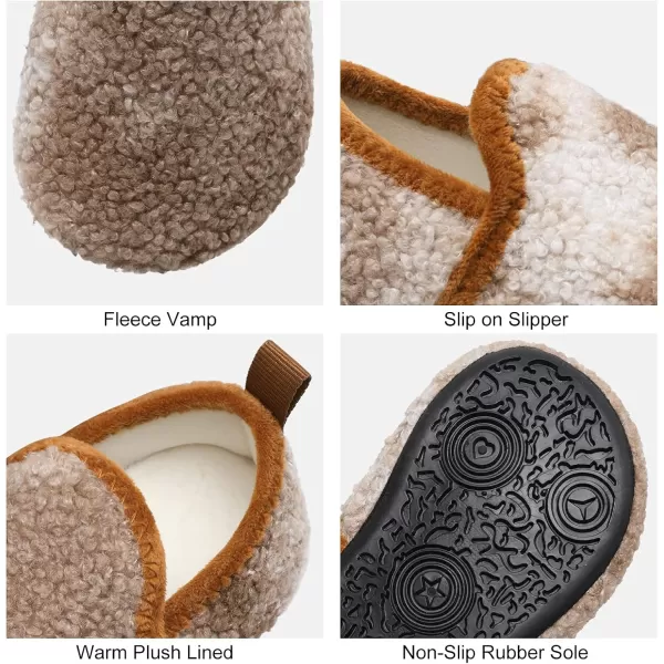 LRUN Toddler Boys Girls House Slippers Indoor Home Shoes Warm Slipper Socks for Kids Baby Soft Winter Warm Walking ShoesFbrown