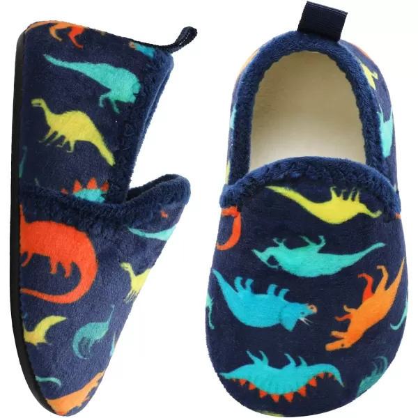 LRUN Toddler Boys Girls House Slippers Indoor Home Shoes Warm Slipper Socks for Kids Baby Soft Winter Warm Walking ShoesFnavy